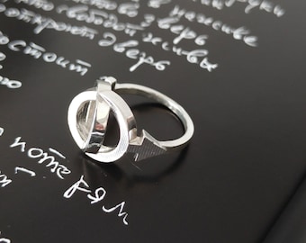 Mars and Venus Ring - Female Male Ring - Gender Symbols Ring - Sex Ring - Feminist Ring - Homosexual Ring - Twisted Ring