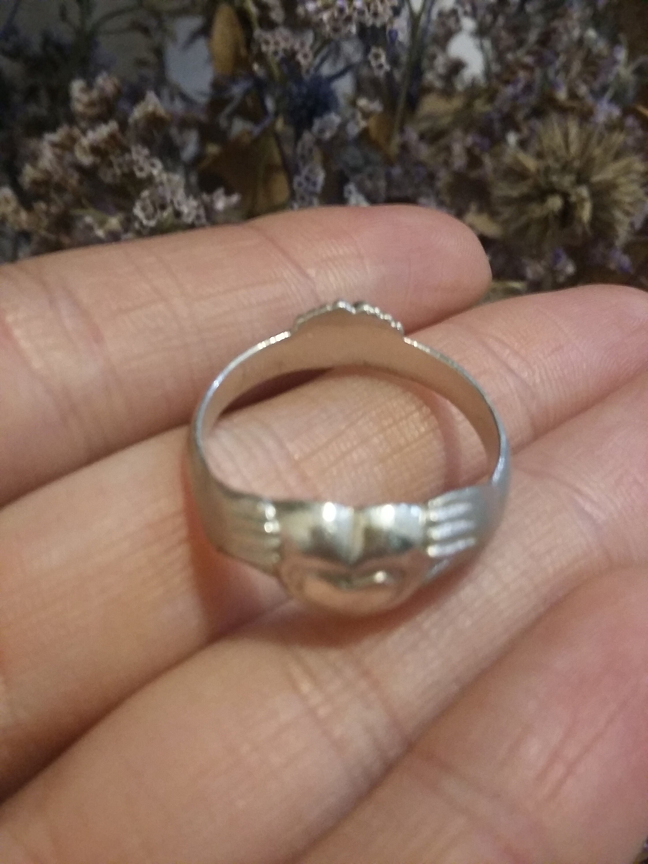 Heart in Hands Ring Sterling Silver Ring Love and Etsy