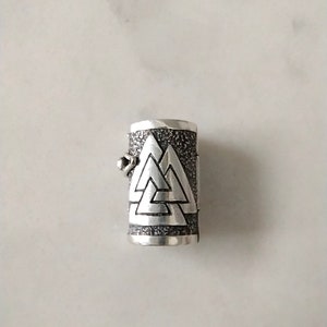 Sterling Silver Beard Beads - Hair Beads - Beard Jewelry - Beard Accessories - Dreadlocks - Viking Jewelry - Hair Tubes - Valknut Bead North