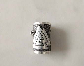 Sterling Silver Beard Beads - Hair Beads - Beard Jewelry - Beard Accessories - Dreadlocks - Viking Jewelry - Hair Tubes - Valknut Bead North