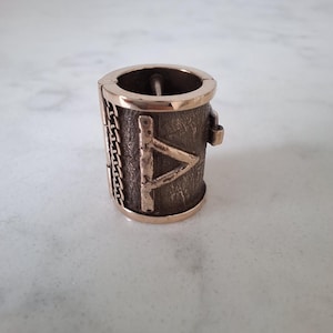 Perles pour barbe - Perles pour cheveux - Bijoux pour barbe - Accessoires pour barbe - Dreadlocks - Bijoux vikings - Tube à cheveux - Thurisaz - Tir rune - Scandinave