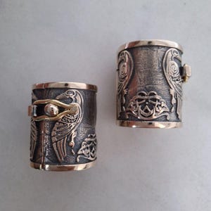 Bronze Beard Beads - Hair Beads - Beard Jewelry - Beard Accessories - Dreadlocks - Viking Jewelry - Hair Tube Beads - Raven Beads