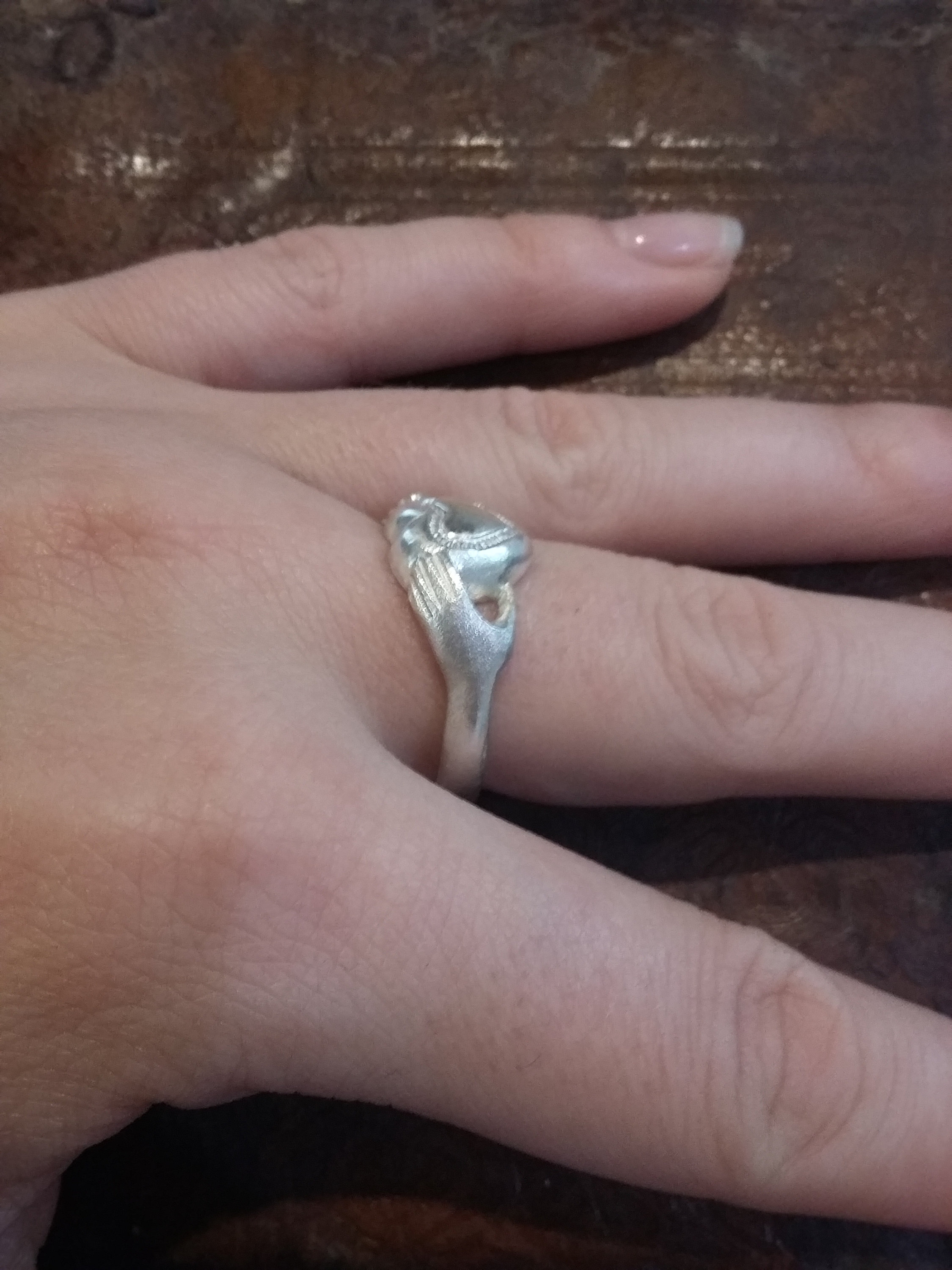 Heart in Hands Ring Sterling Silver Ring Love and Etsy