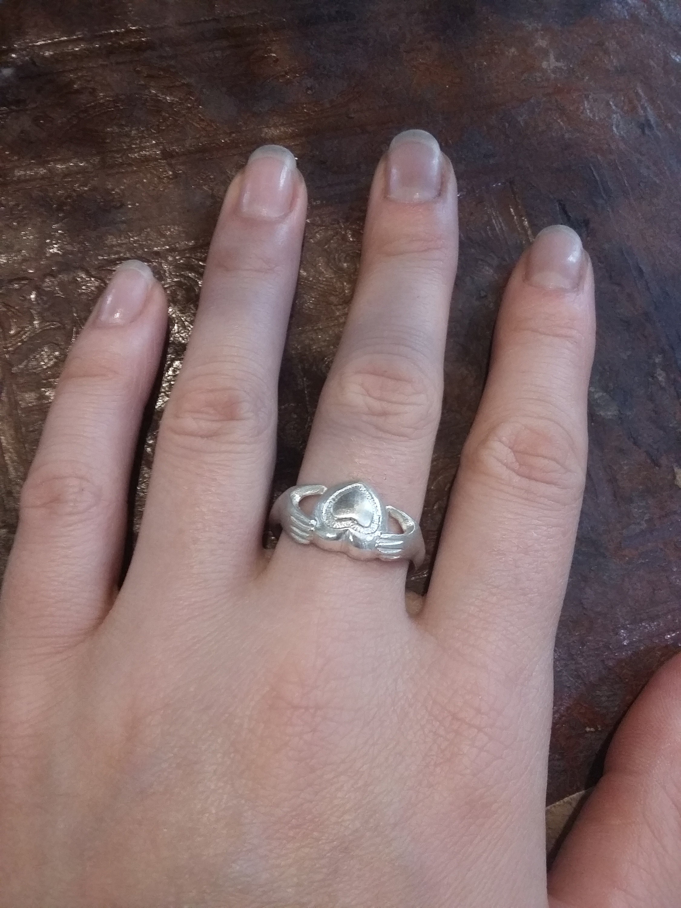 Heart in Hands Ring Sterling Silver Ring Love and Etsy