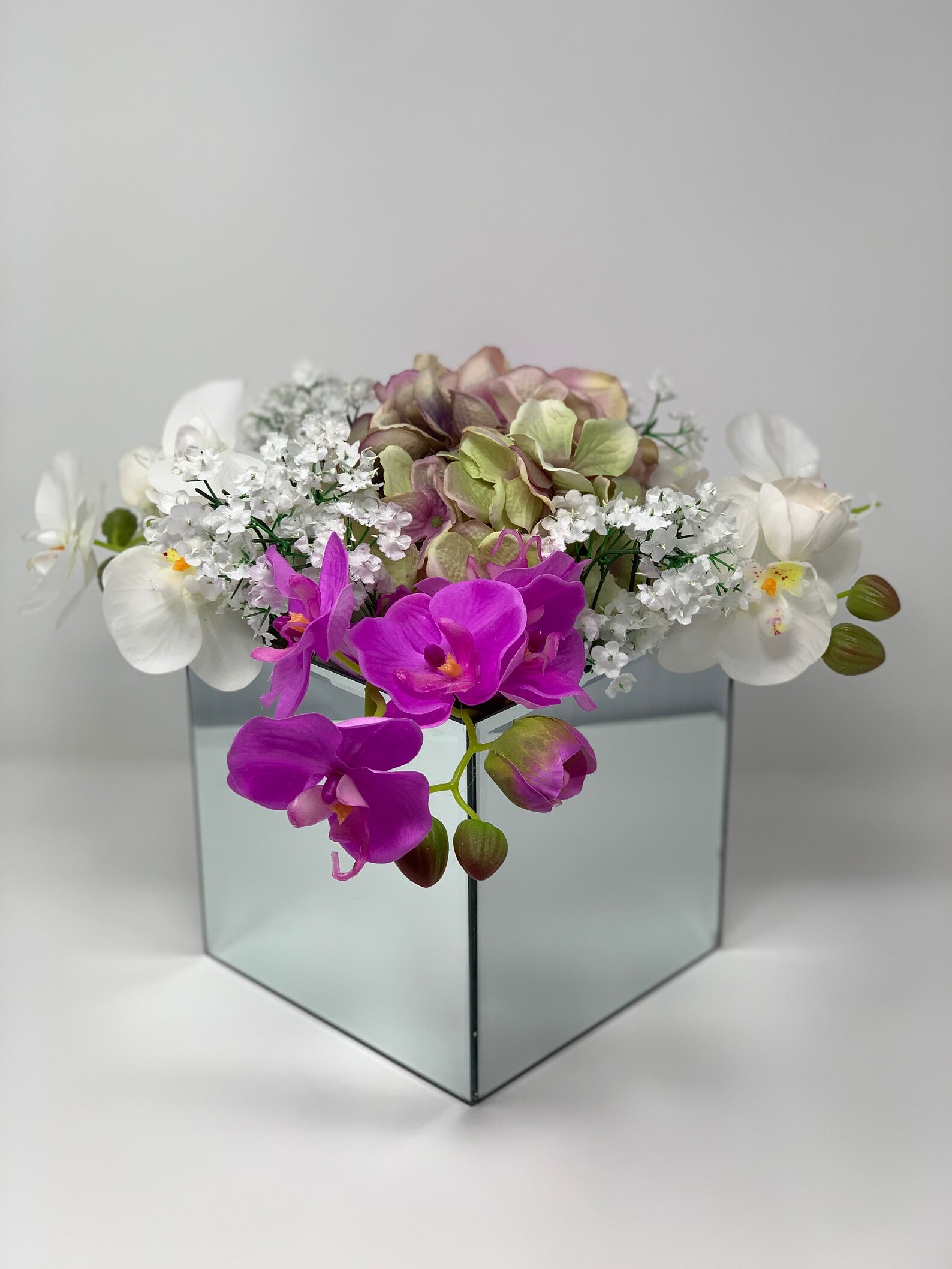 Mirror Vase with Artificial Flowers Etsy.de