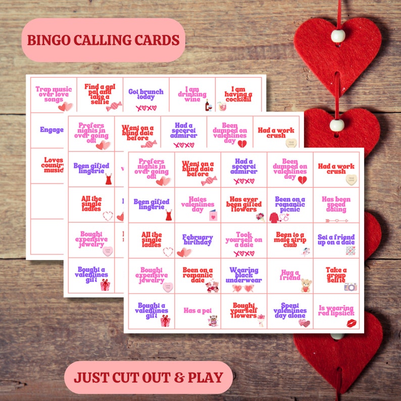 Galentines Day Bingo Cards Instant Download Fun Games for Ladies Quirky