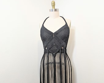 Macrame dress, Little Black Dress, Unique Outfit