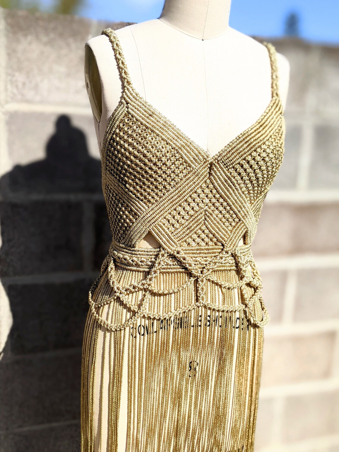 Handmade Macrame Dress Luxury Dress Goddess Dress Fringe Etsy