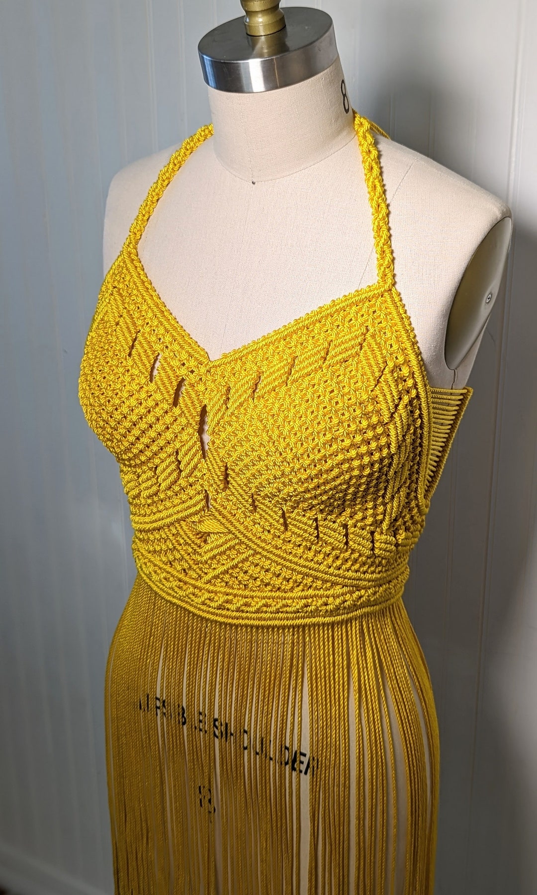 Golden Yellow Rope Dress Shiny Dress Goddess Dress Etsy
