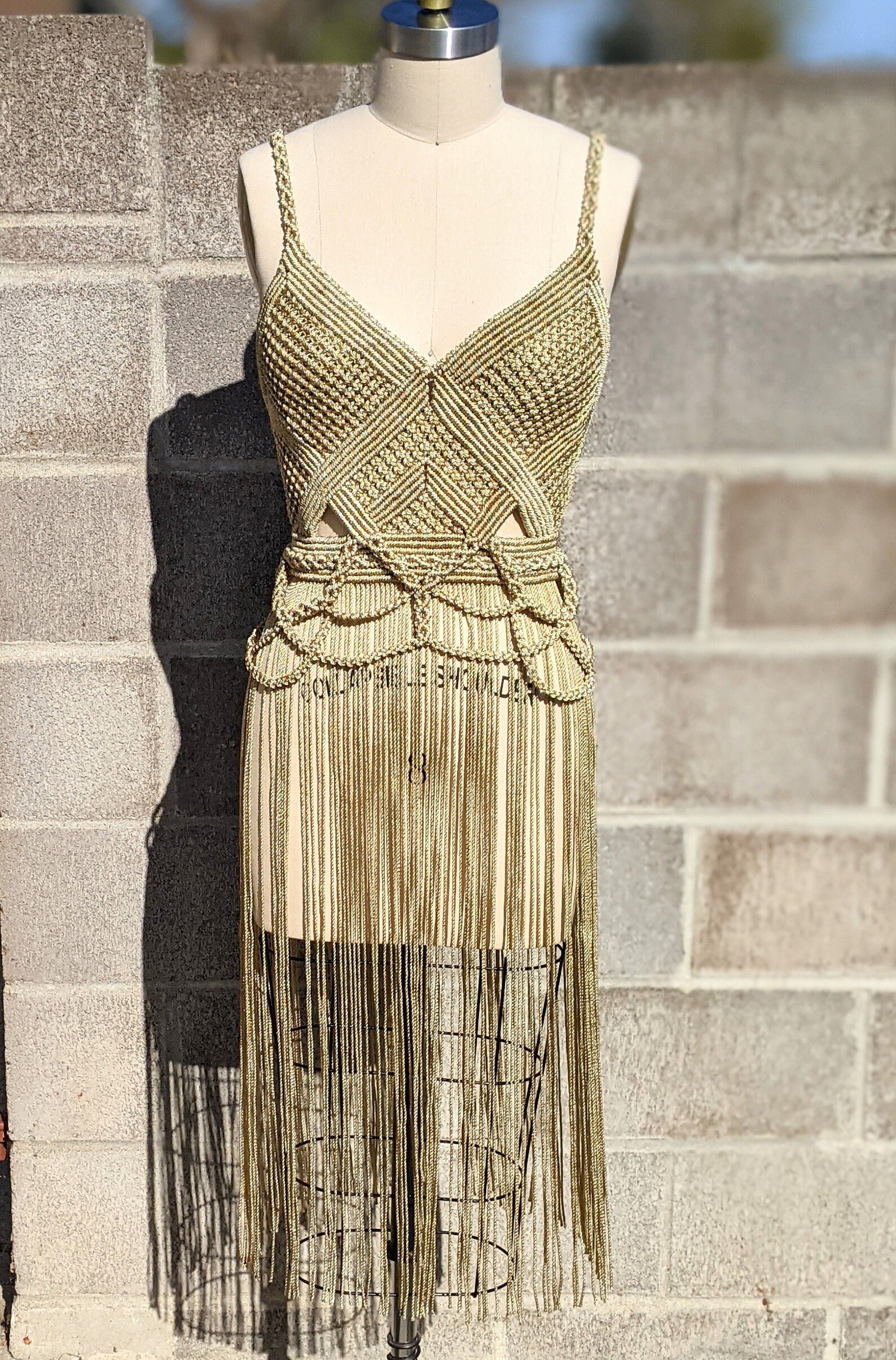 Handmade Macrame Dress Luxury Dress Goddess Dress Fringe Etsy