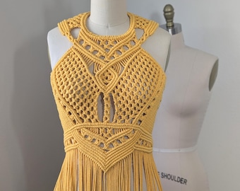 Macrame dress, Festival outfit, Fringe dress