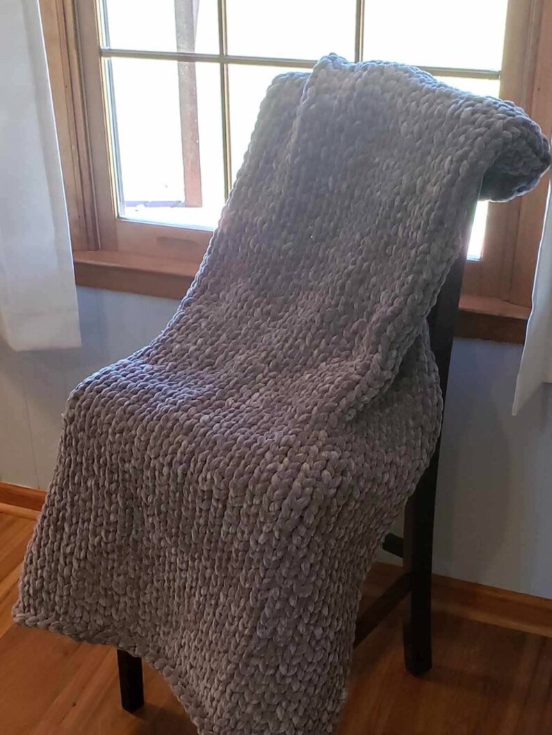Velvet Super Chunky Knit Yarn Bee Yarn Throw Blanket Weighted 8 Lbs