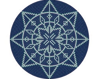 octagon rosette blue etsy