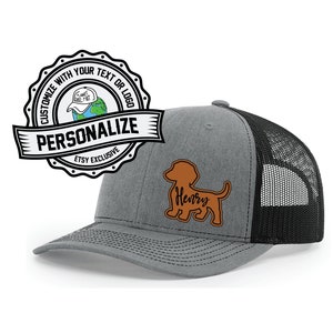 Custom Dachshund Leatherette Patch Hat - Richardson 112