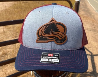 Colorado Avalanche Patch Hat - Leatherette - Richardson 112 cap - Hockey Gift for Him