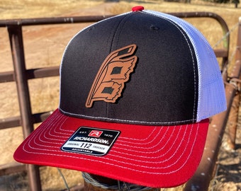 Carolina Hurricanes Warning Flag Patch Hat - Leatherette - Richardson 112 cap - Hockey Gift for Him