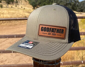 Godfather Patch Hat, Godfather Personalized Established Year- (any year) Custom Godfather Gift, Godfather Patch Snapback Cap, Godfather Hat