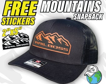 Trail Boss 'Mountains' Leatherette Snapback Hat - Richardson 112
