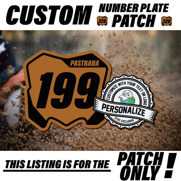 PATCH ONLY - Motocross Number Plate Patch - Dirt Bike Gift