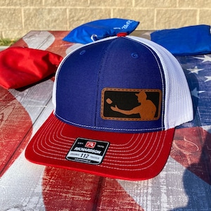 Cornhole League Hat - Leatherette Patch Hat - Richardson 112 Snapback