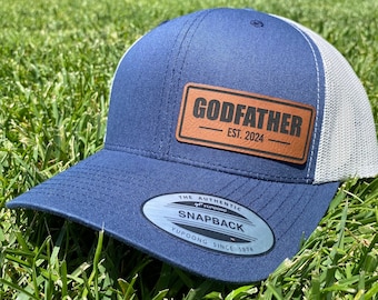 Godfather Patch Hat, Godfather Personalized Established Year- (any year) Custom Godfather Gift, Godfather Patch Snapback Cap, Godfather Hat