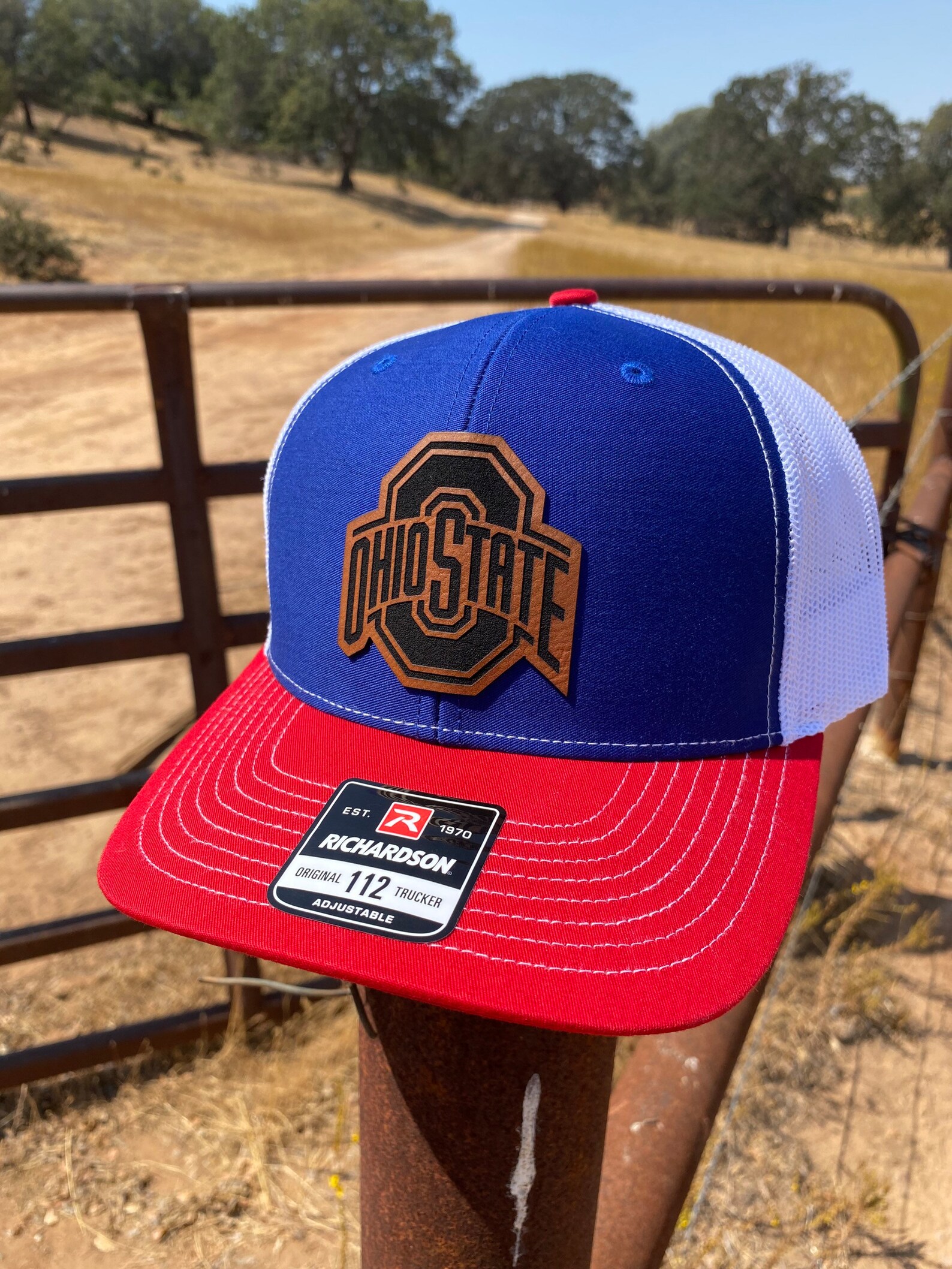 Ohio State Buckeyes Hat Leather Patch Hat Leatherette Etsy