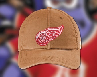 Red Wings Hat, Carhartt Velcro Strap Cap - Hockey Gift