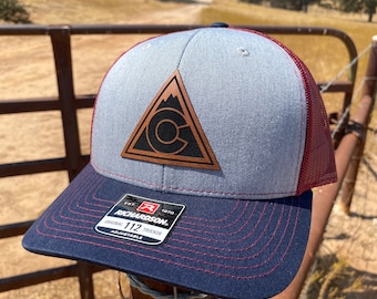 Colorado Avalanche Triangle Patch Hat - Leatherette - Richardson 112 cap - Hockey Gift for Him