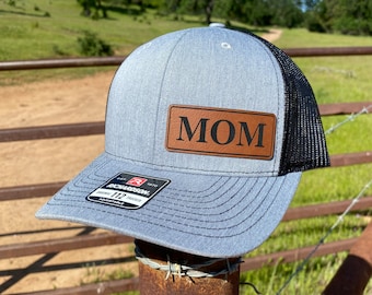 Mom Patch Hat,  Leatherette Patch Cap, Best Mom Ever, Gift for Mom, Mothers Day Present, Mommy Snapback, New Mom Trucker Hat, #1 Mom