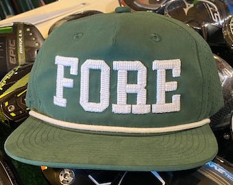 FORE Golf Hat, Golf Rope Hat, Golfing snapback cap, Best Golf Hat, Funny Golfers Hat,