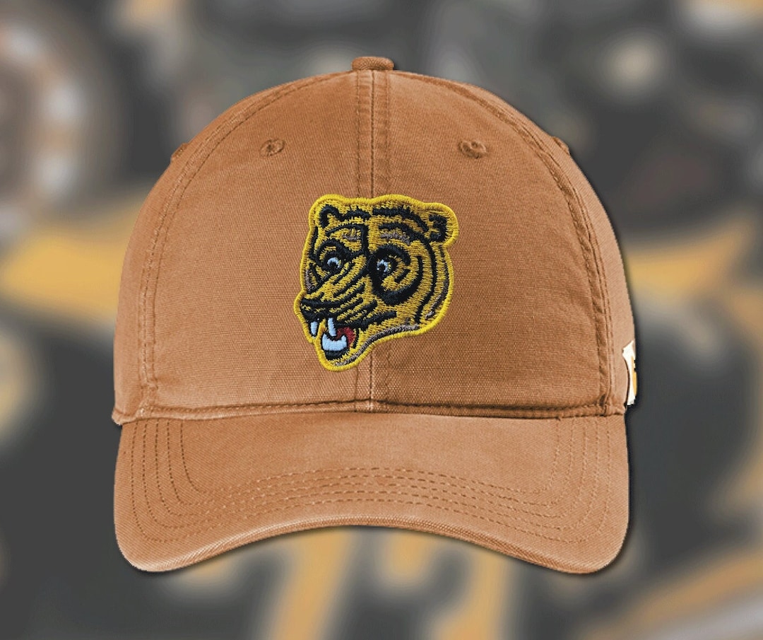 Boston Bruins Hat, Blades the Bruin Mascot Cap, Carhartt Velcro Strap Cap, Hockey Gift, Fear the