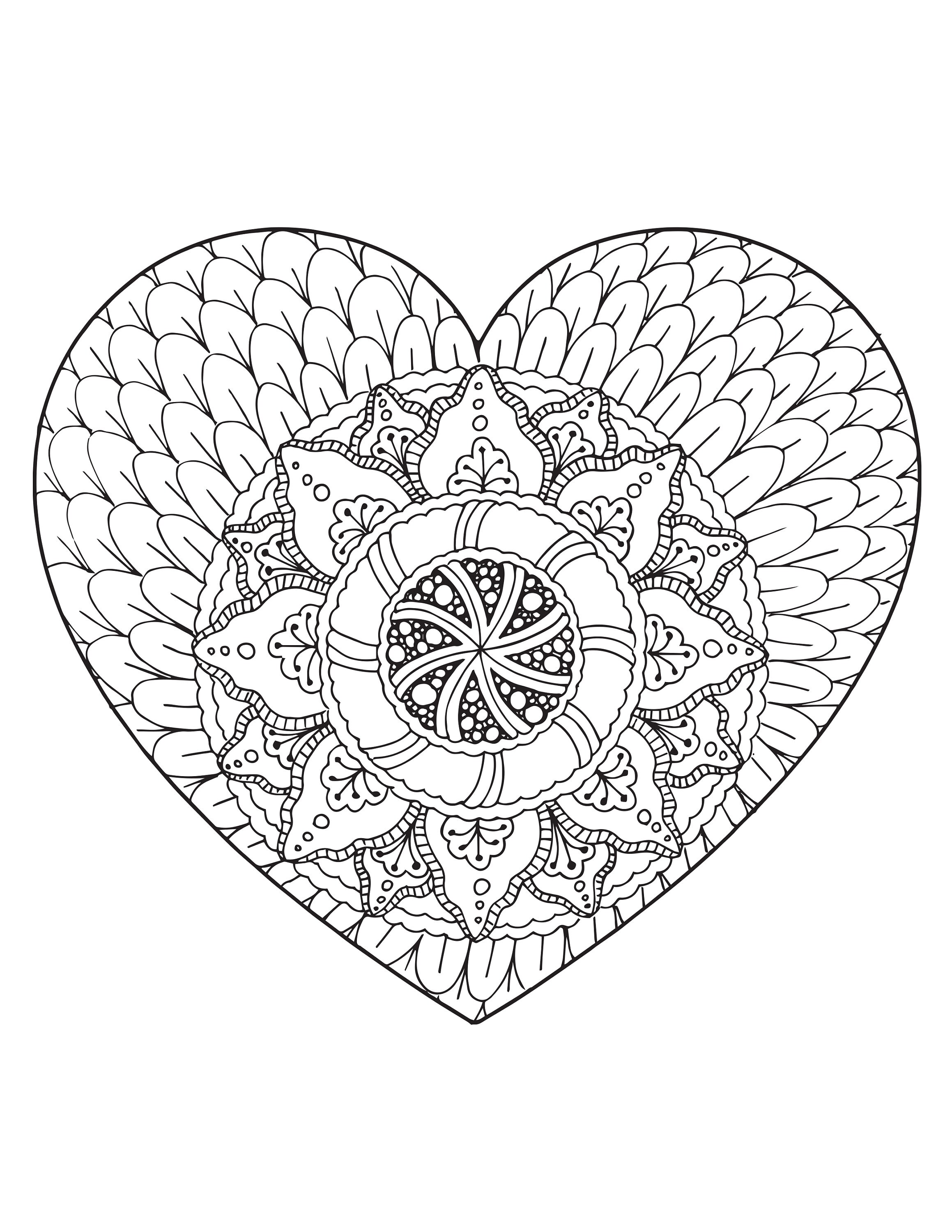 Mandala Heart Coloring Pages