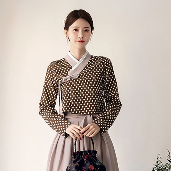 Korea Modern Hanbok Top Jeogori Skirt Women's Female Girl Junior Daily Party Dress Modernized Hanbok