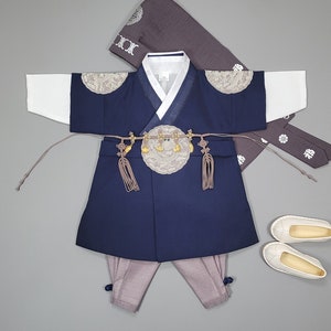 Korean Hanbok Boy Baby Korean Traditional Clothing Set 1 Age First Birthday Dol Party Celebration Navy Prince 100th days to 10 Ages 백일 돌