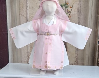 Special Hanbok 사규삼 100th Birth Hanbok Baikil Celebration Party Baby Boy Korea Traditional Clothing Set Pink 1st Birthday Party Dol Party