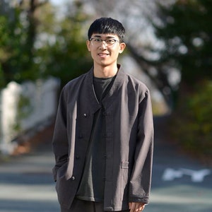 Modernized Hanbok Jacket Men Womne Junior Daily Charcoal Jacket 100 % Cotton Washed Embroidered 흑진주 24005
