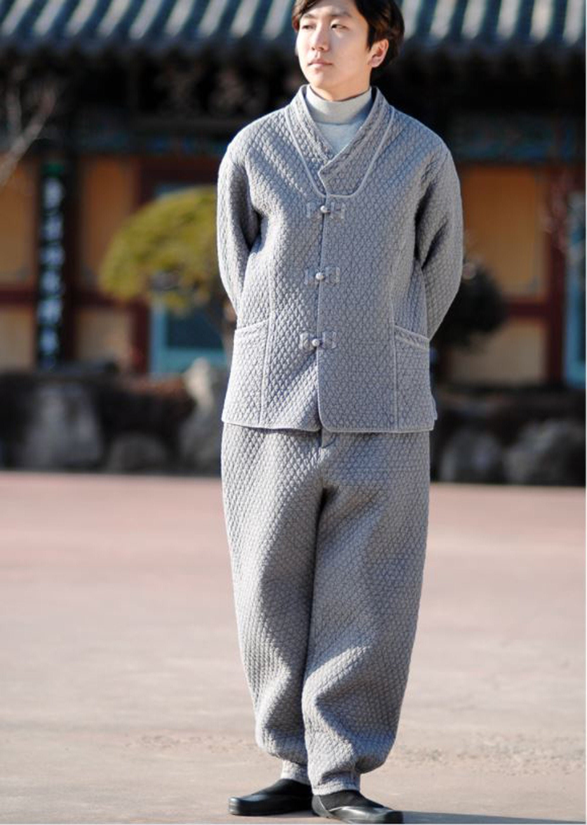 men women quilted cotton 100% jacket pants Buddhist Zen meditation clothing 