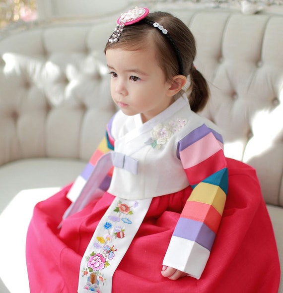 Girl Baby Hanbok Dress Korea Traditional Outfit First Birthday Etsy Canada
