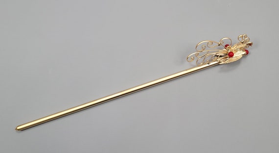 Women Korean Traditional Hair Pin Binyeo Stick Accessory Female Hanbok Dress decoration ornament Gold Long 43 cm Queen s Hair Accessory