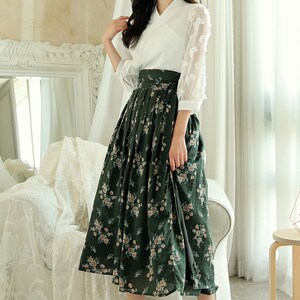 Modern Hanbok Jeogori Jacket Woman Female Korea Hanbok Dress Casual Daily White Butterfly Design CHIC image 5