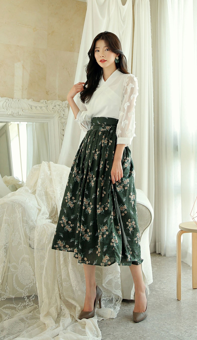 Modern Hanbok Jeogori Jacket Woman Female Korea Hanbok Dress Casual Daily White Butterfly Design CHIC image 5