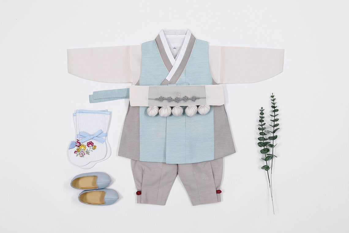 Korean Hanbok Boy Baby Korea Traditional Clothing Set 1 Age Etsy
