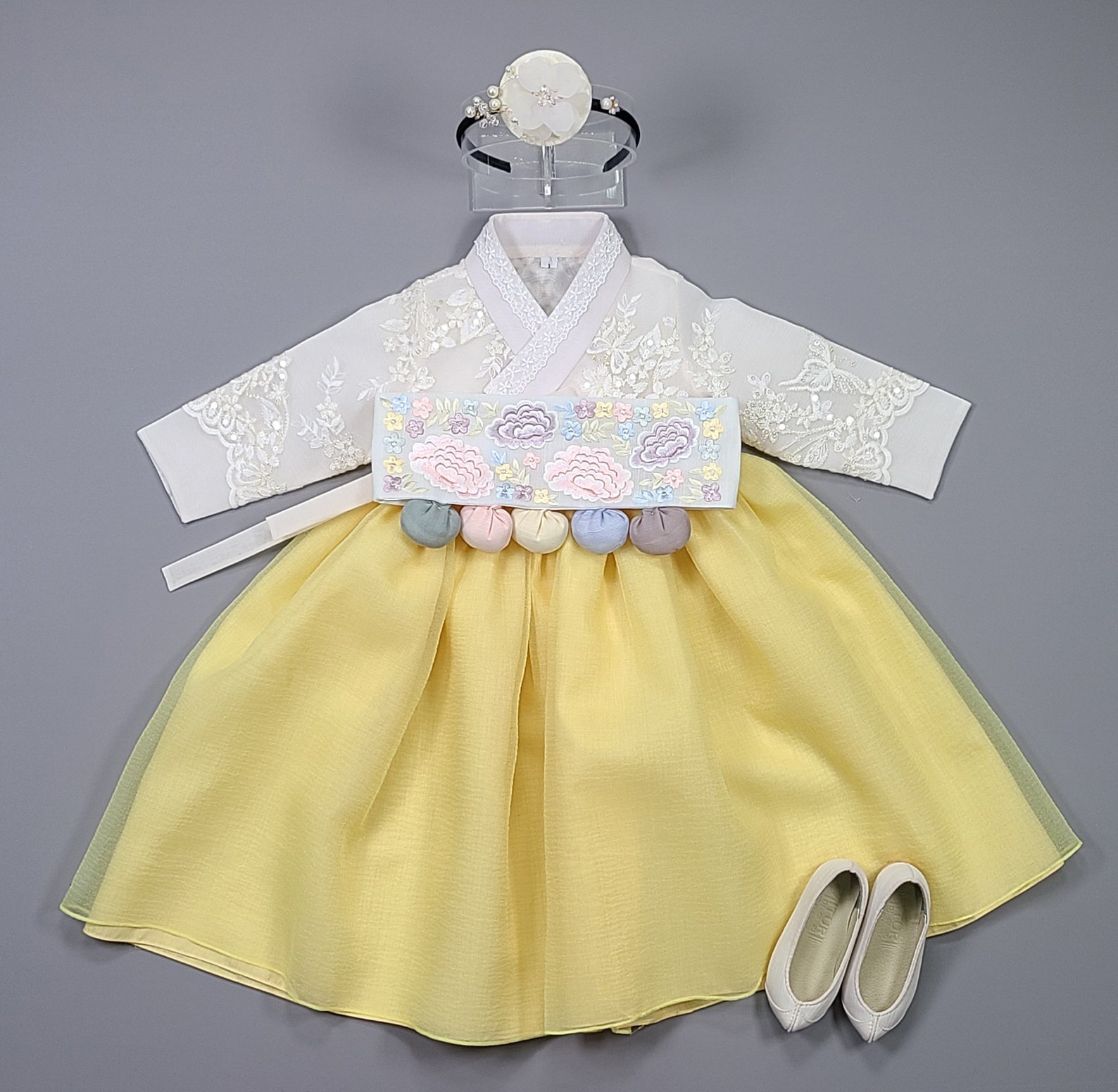 Baby Yellow Hanbok Dress Korean Traditional First Birthday - Etsy
