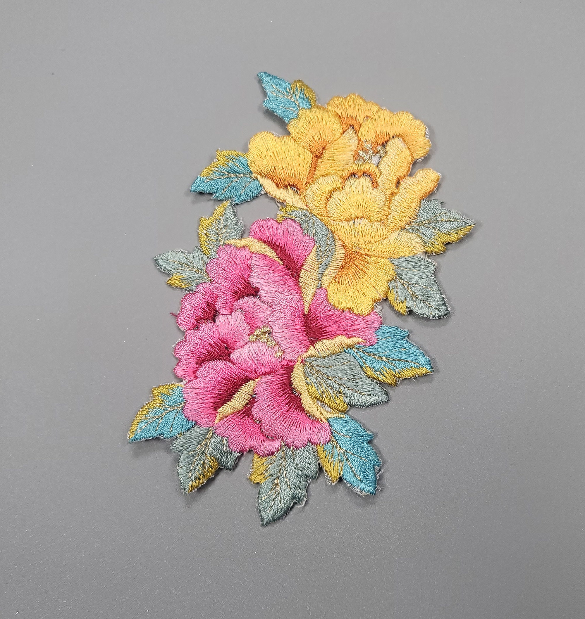 Set of 4 Korean Traditional Flower Embroidery Patches – RimKim Studio