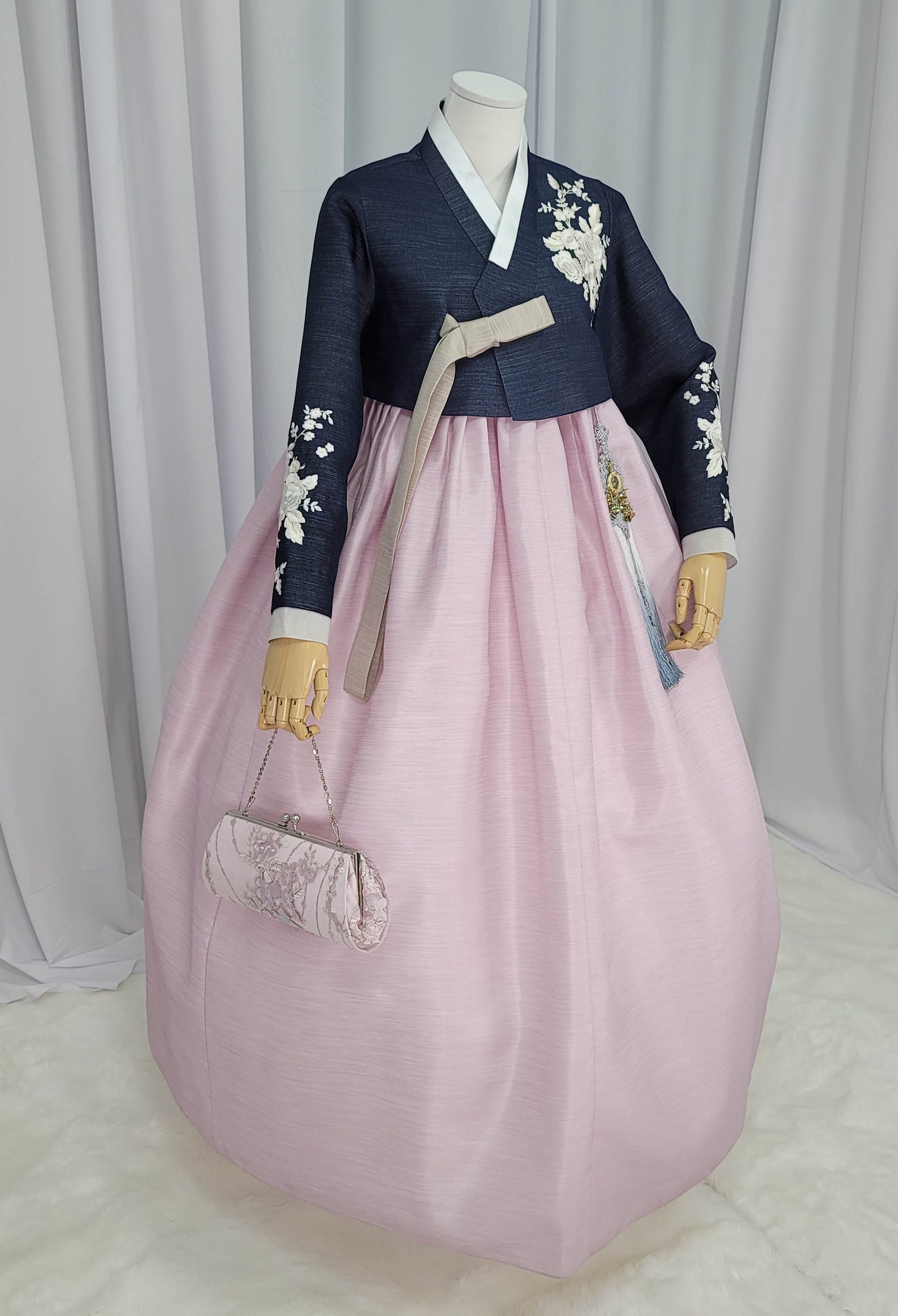 Hanbok Traditionnel Coréen Rose – Robe De Cérémonie En Satin, Taille 2XL, état Semi-neuf
