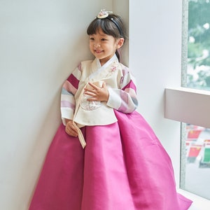 Baby Girls Hanbok First Birthday Party Celebrations 100th days to 15 Ages Dol Celebration Yellow Pink Saekdong