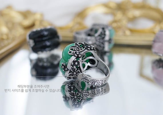 Rings Korean Hanbok Handmade Ring Adjustable Design Jade Wedding