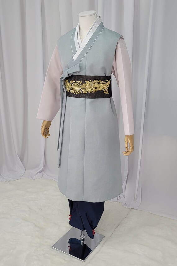 Man Hanbok Male Korea Traditionele Kleding Set Huwelijksceremonie Verjaardag CUSTOM-MADE MH016 Kleding Herenkleding Pakken 