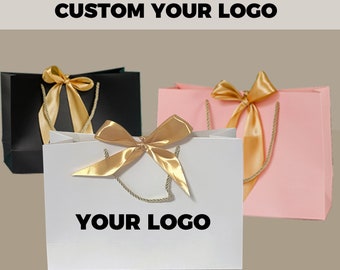 Aangepaste logo papieren zakken Boutique boodschappentassen Kleding merchandise tas Retail tassen Feestcadeau tas Bruiloft tassen