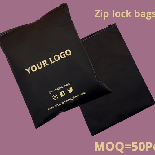 Custom High Quality Black Matte Zipper Bag for Packing Clothes Etsy UK